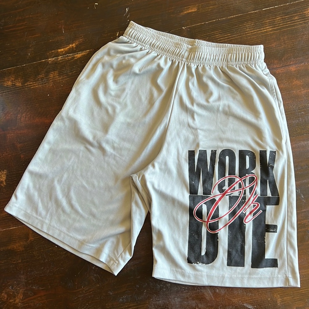 OLD SCHOOL Flag Nor Fail gray basketball shorts with pockets